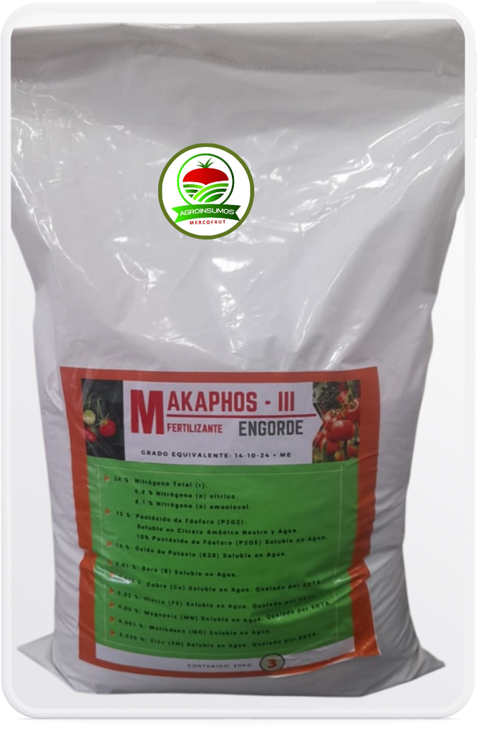 MAKAPHOS III ENGORDE- 20Kg.MAYOR TAMAÑ Y CALIDAD DE FRUTA